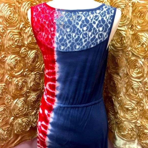 2/$60😍NWOT Tie die dress with lace accents - Picture 5 of 8